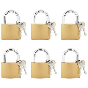 vidaXL &Kappa;&lambda;&epsilon;&iota;&delta;&alpha;&rho;&iota;ά U &mu;&epsilon; &Kappa;&lambda;&epsilon;&iota;&delta;&iota;ά 6 pcs &Omicron;&rho;&epsilon;ί&chi;&alpha;&lambda;&kappa;&omicron;&sigmaf; &Sigma;ί&delta;&epsilon;&rho;&omicron;