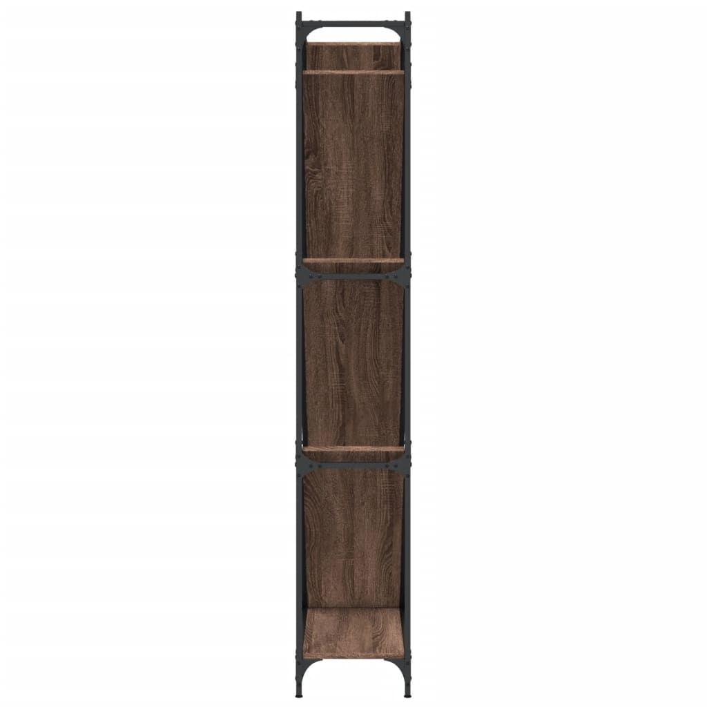 vidaXL Βιβλιοθήκη Καφέ Δρυς 79x30x180 εκ. Επεξεργ. Ξύλο & Μέταλλο