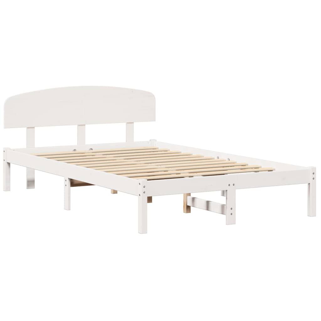 vidaXL Σκελετός Κρεβατιού Λευκό 120 x 190 cm Μασίφ ξύλο πεύκου