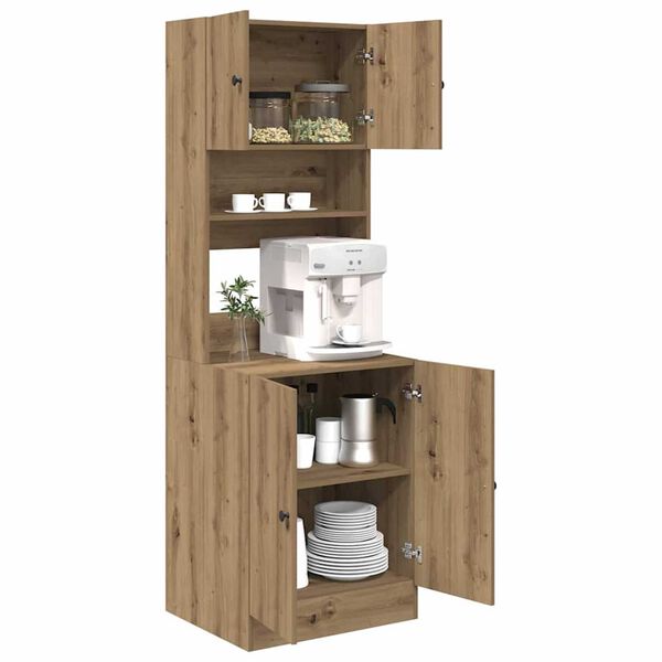vidaXL Ντουλάπα Κουζίνας με ράφι artisan δρυς 60 x 50 x 180 εκ