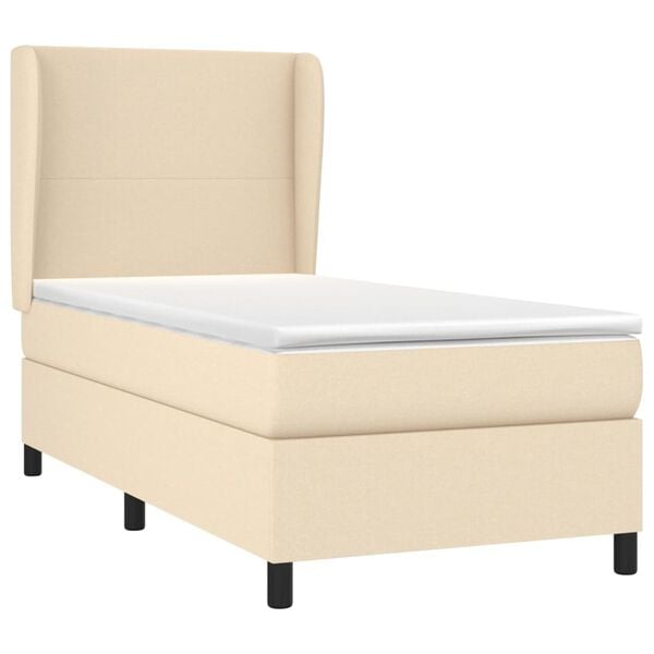 vidaXL &Kappa;&rho;&epsilon;&beta;ά&tau;&iota; Boxspring &mu;&epsilon; &Sigma;&tau;&rho;ώ&mu;&alpha; &Kappa;&rho;&epsilon;&mu; 100 x 200 &epsilon;&kappa;. &Upsilon;&phi;&alpha;&sigma;&mu;ά&tau;&iota;&nu;&omicron;