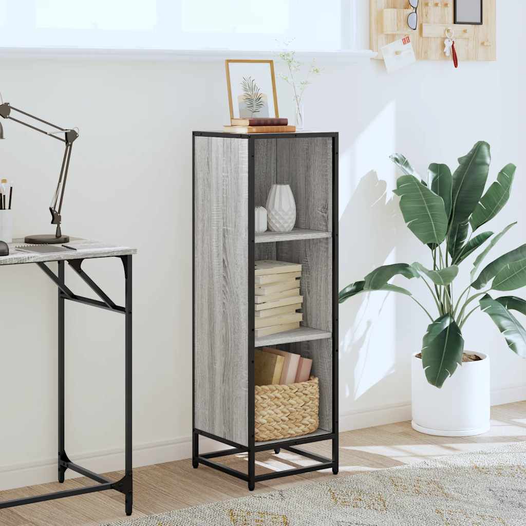 vidaXL Βιβλιοθήκη Γκρι sonoma 33,5x33x107,5 εκ. Επεξεργασμένο Ξύλο