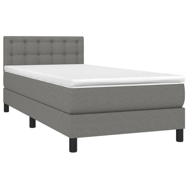 vidaXL &Kappa;&rho;&epsilon;&beta;ά&tau;&iota; Boxspring &mu;&epsilon; &Sigma;&tau;&rho;ώ&mu;&alpha; & LED &Sigma;&kappa;.&Gamma;&kappa;&rho;&iota; 90x200 &epsilon;&kappa;. &Upsilon;&phi;&alpha;&sigma;&mu;ά&tau;&iota;&nu;&omicron;