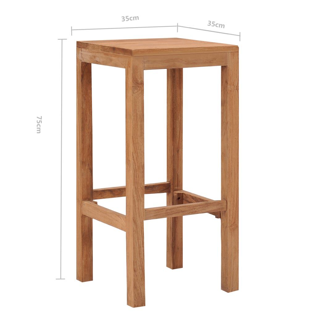 vidaXL Σκαμπό Μπαρ 2 τεμ. από Μασίφ Ξύλο Teak