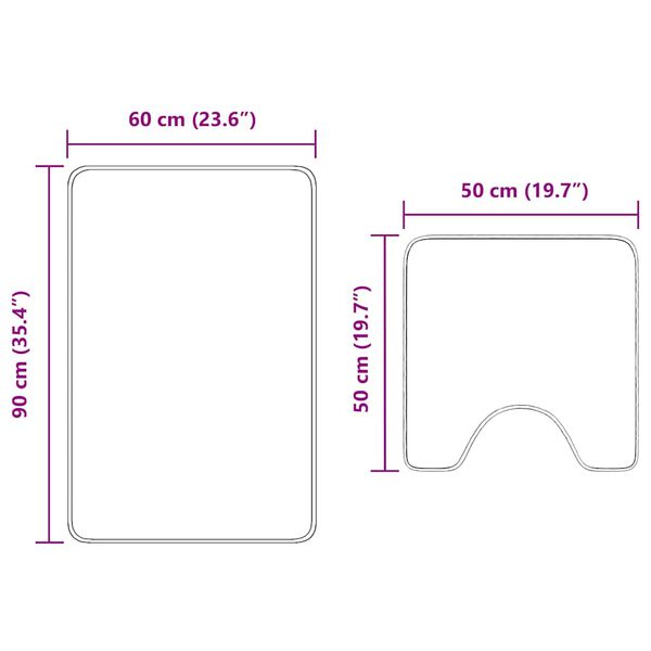 vidaXL Πατάκι μπάνιου 2 pcs Σκούρο γκρι 50 x 50 cm Πολυπροπυλένιο