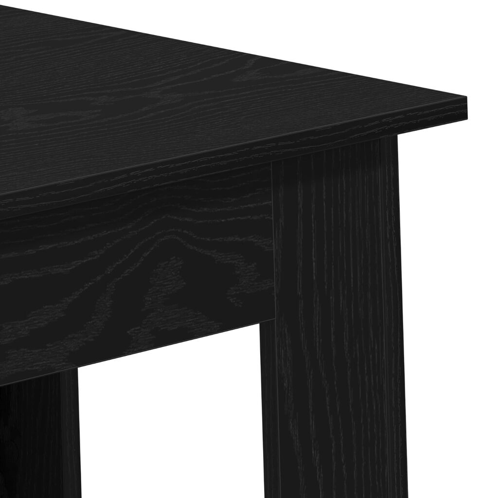 vidaXL Τραπέζι μπαρ με ράφι - Μαύρη βελανιδιά, 102x50x103.5 εκ, Κατασκευασμένο από μηχανικά ξύλα