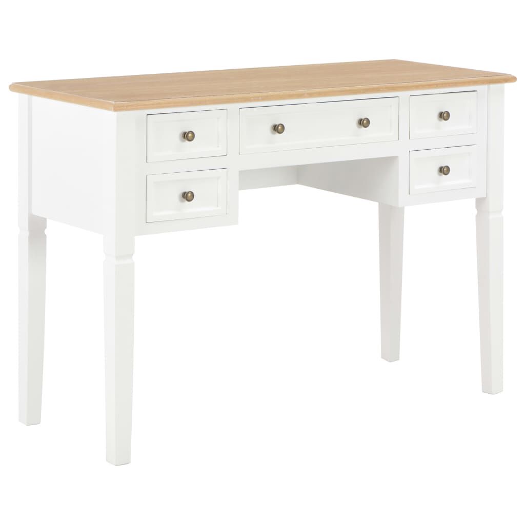 vidaXL Γραφείο Λευκό 109,5 x 45 x 77,5 εκ. Ξύλινο