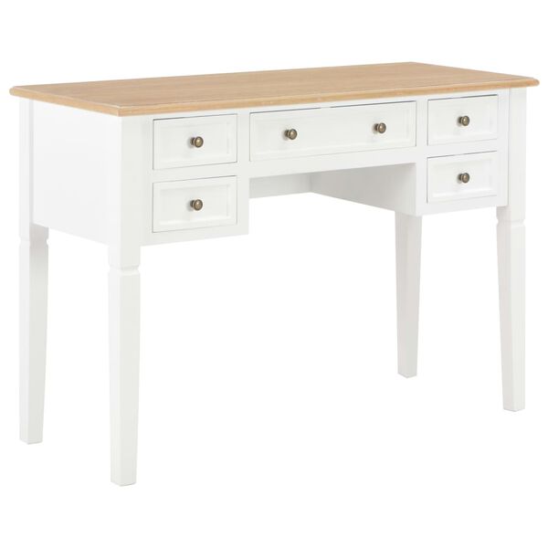vidaXL Γραφείο Λευκό 109,5 x 45 x 77,5 εκ. Ξύλινο