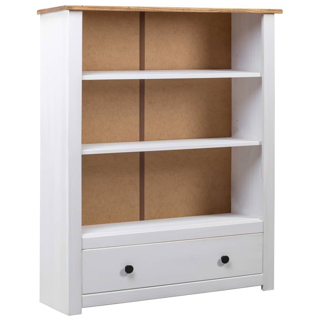 vidaXL Βιβλιοθήκη Λευκή 80x35x110 εκ. Μασίφ Ξύλο Πεύκου Σειρά Panama