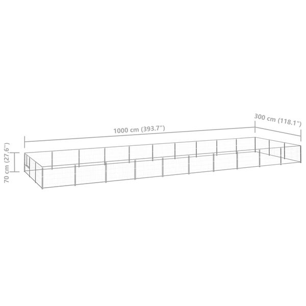 vidaXL Σπιτάκι Σκύλου Ασημί 30 μ² Ατσάλινο