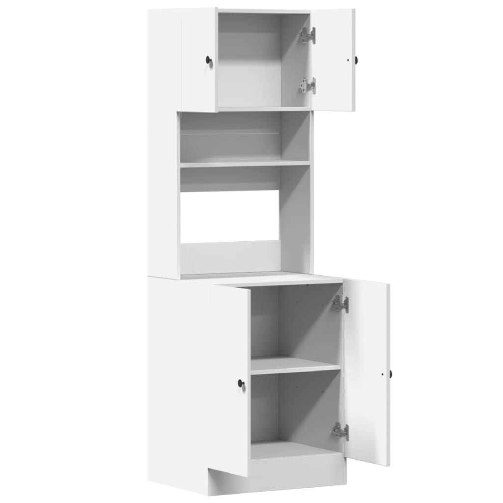 vidaXL Στήλη Κουζίνας Λευκή 60 x 50 x 180 εκ. από Επεξεργασμένο Ξύλο