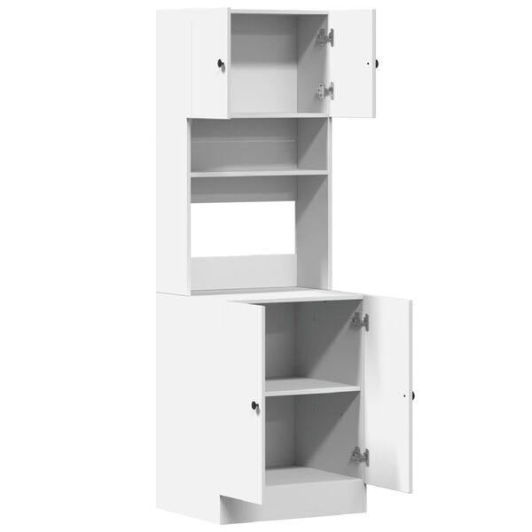 vidaXL Στήλη Κουζίνας Λευκή 60 x 50 x 180 εκ. από Επεξεργασμένο Ξύλο