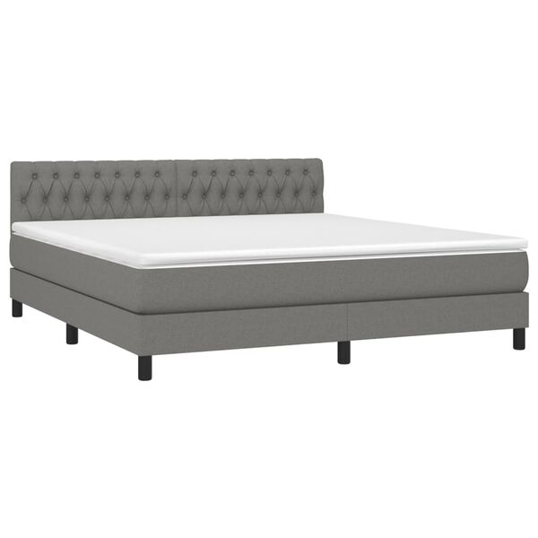 vidaXL &Kappa;&rho;&epsilon;&beta;ά&tau;&iota; Boxspring &mu;&epsilon; &Sigma;&tau;&rho;ώ&mu;&alpha; & LED &Sigma;&kappa;.&Gamma;&kappa;&rho;&iota; 180x200 &epsilon;&kappa; &Upsilon;&phi;&alpha;&sigma;&mu;ά&tau;&iota;&nu;&omicron;
