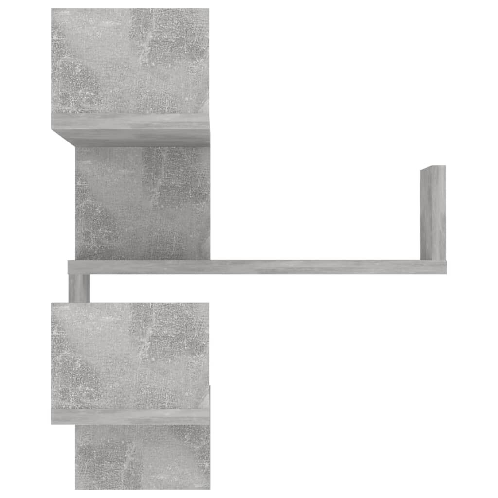 vidaXL Γωνιακή Ραφιέρα Τοίχου Γκρι Σκυρ. 40x40x50 εκ. από Επεξ. Ξύλο