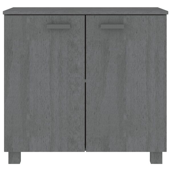 vidaXL Ντουλάπι HAMAR Σκ. Γκρι 85 x 35 x 80 εκ. από Μασίφ Ξύλο Πεύκου