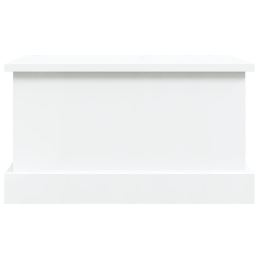 vidaXL Κουτί Αποθήκευσης Γυαλ. Λευκό 50x30x28 εκ. Επεξεργασμένο Ξύλο