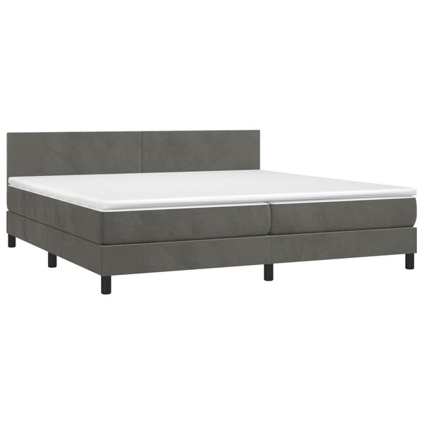 vidaXL &Kappa;&rho;&epsilon;&beta;ά&tau;&iota; Boxspring &mu;&epsilon; &Sigma;&tau;&rho;ώ&mu;&alpha; & LED &Sigma;&kappa;. &Gamma;&kappa;&rho;&iota; 200x200&epsilon;&kappa;. &Beta;&epsilon;&lambda;&omicron;ύ&delta;&iota;&nu;&omicron;