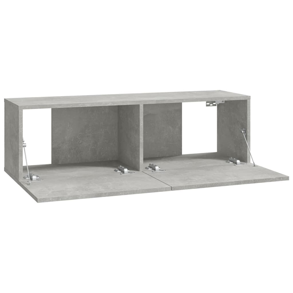 vidaXL Έπιπλα Τηλεόρασης Τοίχου 4 τεμ. Γκρι 100x30x30εκ. Επεξεργ. Ξύλο