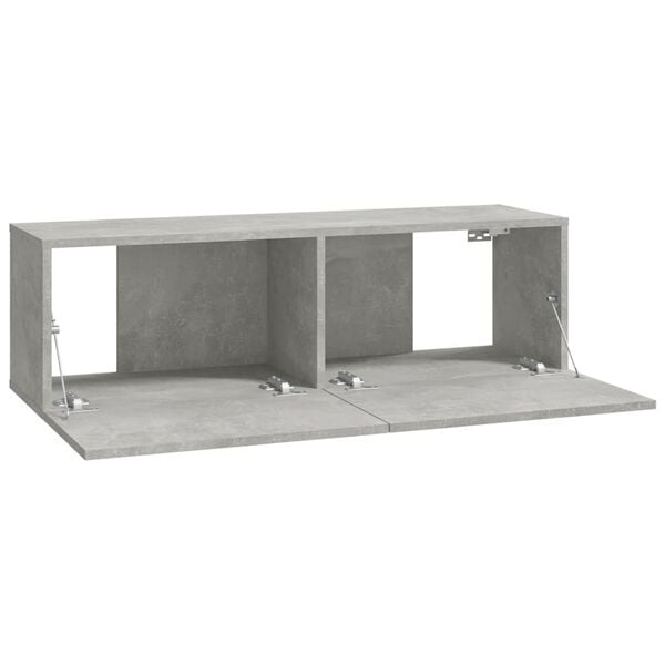 vidaXL Έπιπλα Τηλεόρασης Τοίχου 4 τεμ. Γκρι 100x30x30εκ. Επεξεργ. Ξύλο