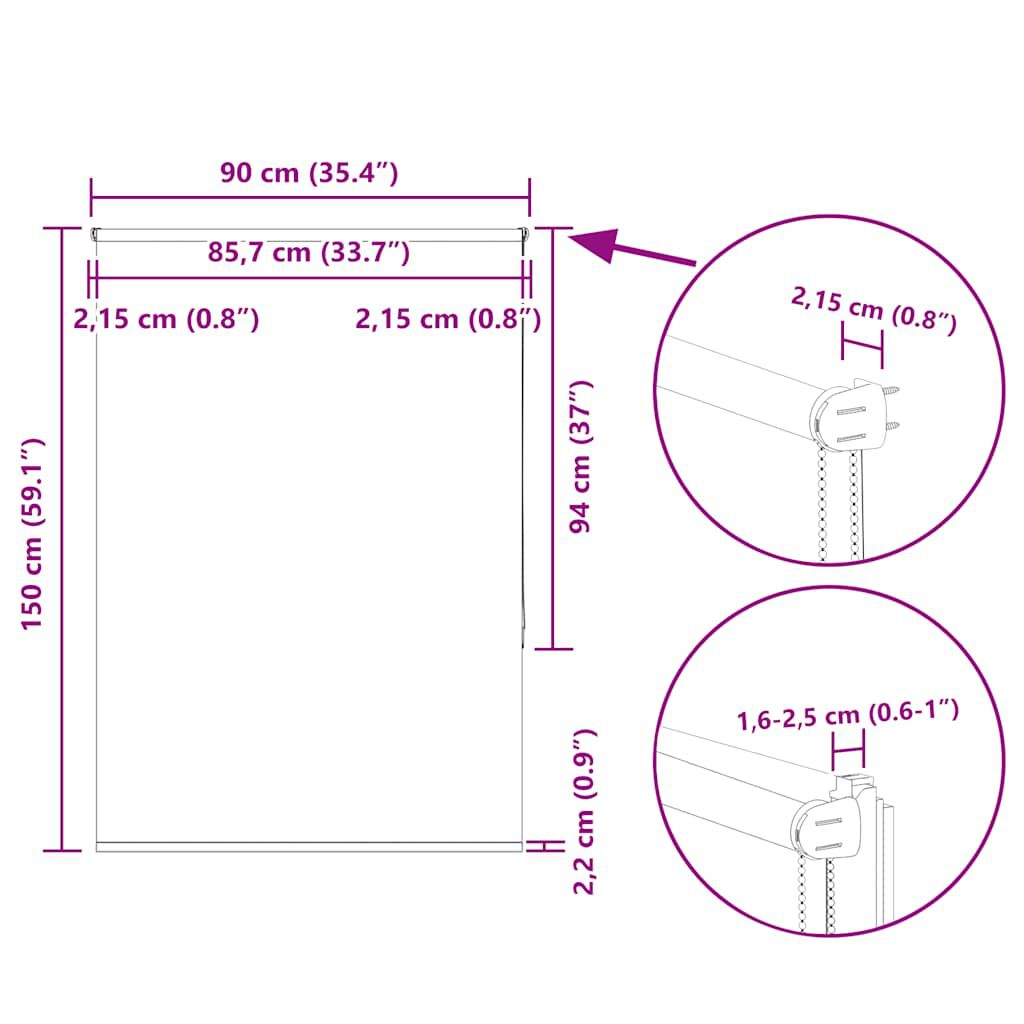 vidaXL Ρολέρ Μπλακάουτ Coffee 90x150 εκ. Πλάτος υφάσματος 85,7 εκ.