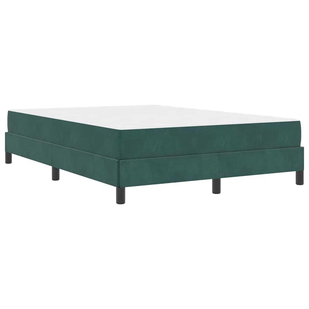 vidaXL Κρεβάτι box spring με στρώμα Σκούρο Πράσινο 140 x 190 cm
