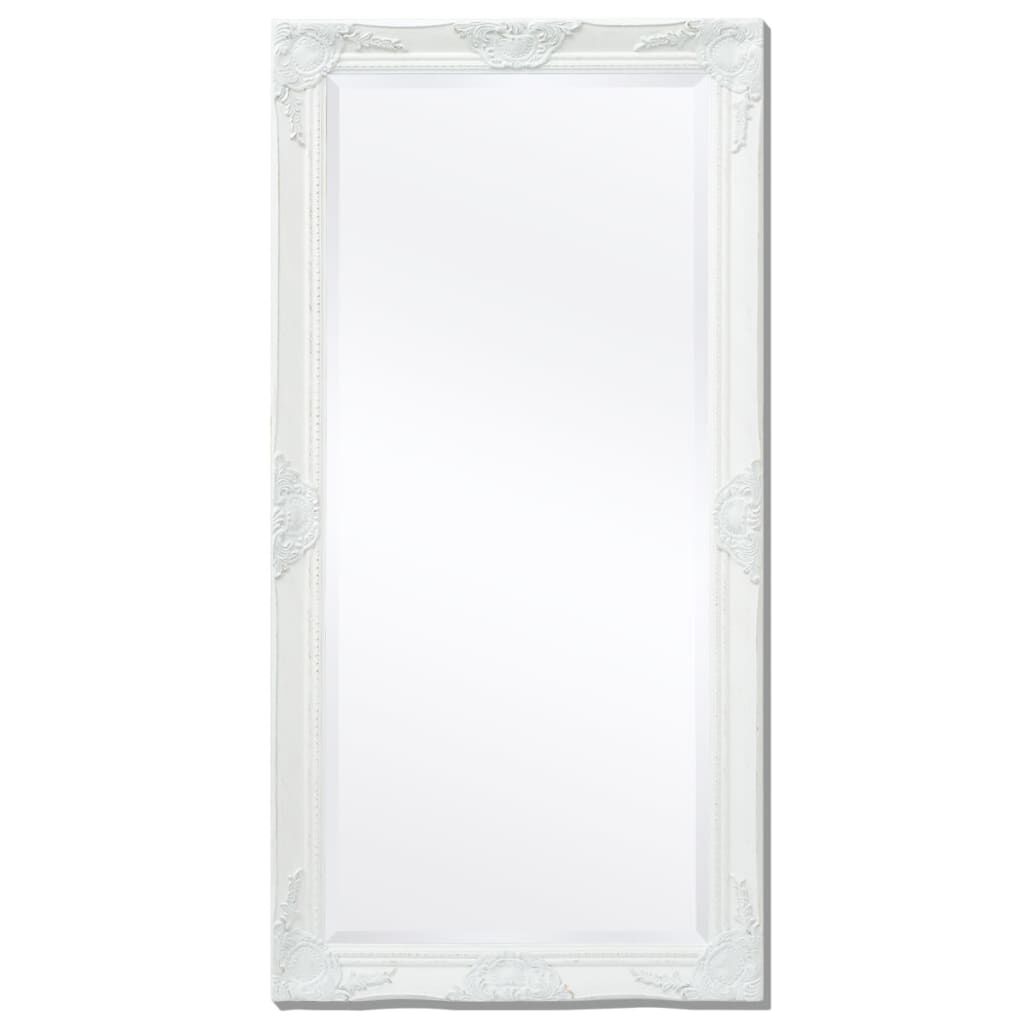 vidaXL Καθρέφτης Τοίχου με Μπαρόκ Στιλ Λευκός 120 x 60 εκ.