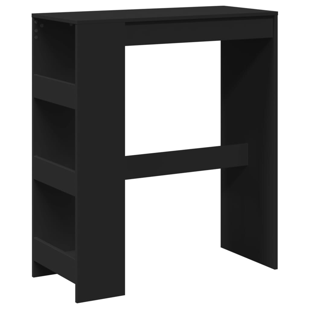 vidaXL Τραπέζι Μπαρ με Ράφια Μαύρο 90x40x103,5 εκ. Επεξεργ. Ξύλο
