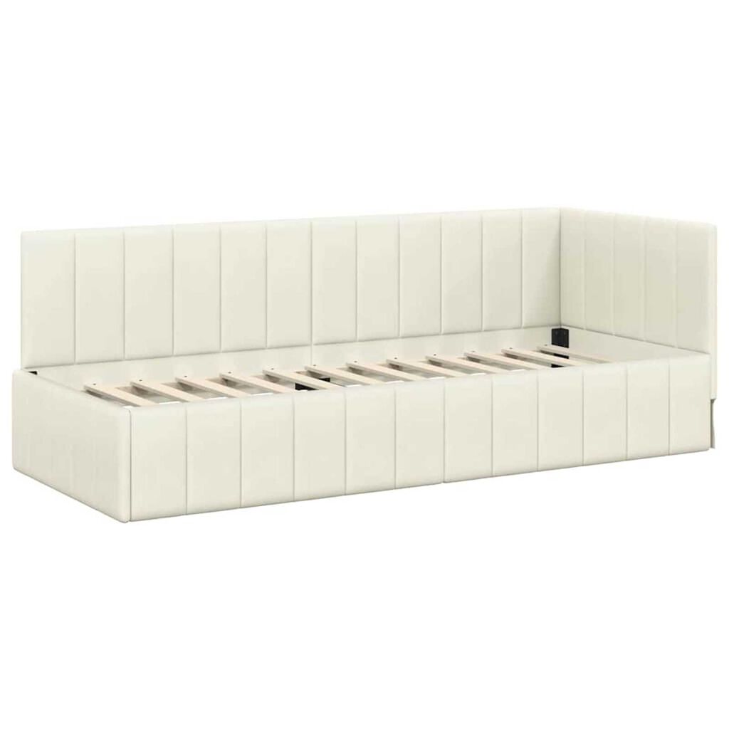 vidaXL Κρεβάτι Γωνίας με κεφαλάρι Κρεμ 80 x 200 cm Βελούδο