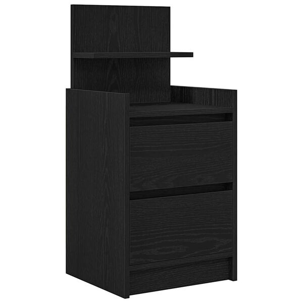 vidaXL Κομοδίνο με 2 συρτάρια Μαύρο 38x34x80 εκ.