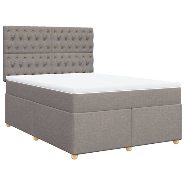 vidaXL &Kappa;&rho;&epsilon;&beta;ά&tau;&iota; Boxspring &mu;&epsilon; &Sigma;&tau;&rho;ώ&mu;&alpha; Taupe 140x200 &epsilon;&kappa;. &Upsilon;&phi;&alpha;&sigma;&mu;ά&tau;&iota;&nu;&omicron;