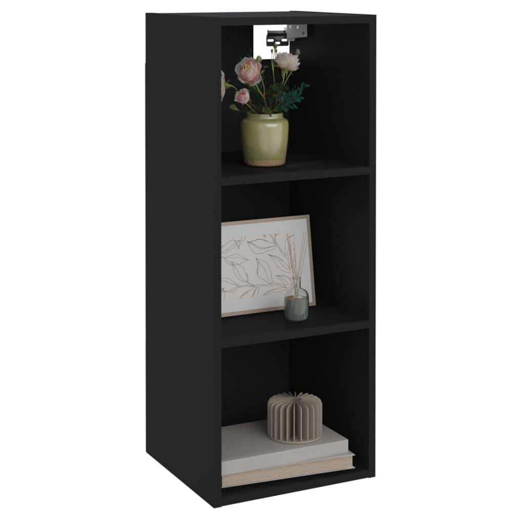 vidaXL Ντουλάπι Τοίχου Μαύρο 34,5x32,5x90 εκ. Επεξεργασμένο Ξύλο