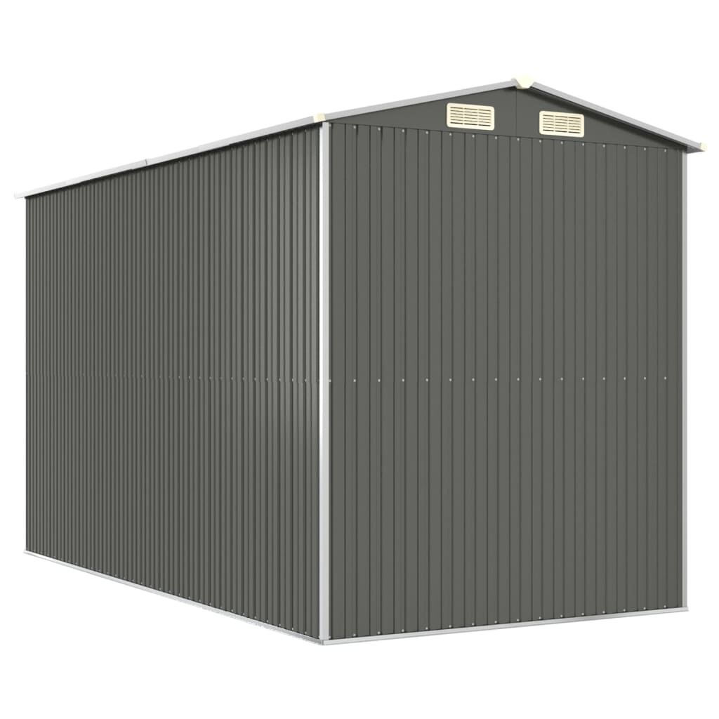 vidaXL Αποθήκη Κήπου Ανοιχτό γκρι 192x357x223 εκ. Γαλβανισμένο Ατσάλι