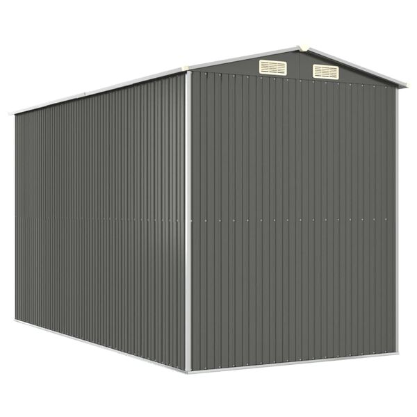 vidaXL Αποθήκη Κήπου Ανοιχτό γκρι 192x357x223 εκ. Γαλβανισμένο Ατσάλι