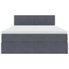 vidaXL Κρεβάτι Αποθήκης με στρώμα Σκούρο Γκρι 140 x 200 cm Βελούδο
