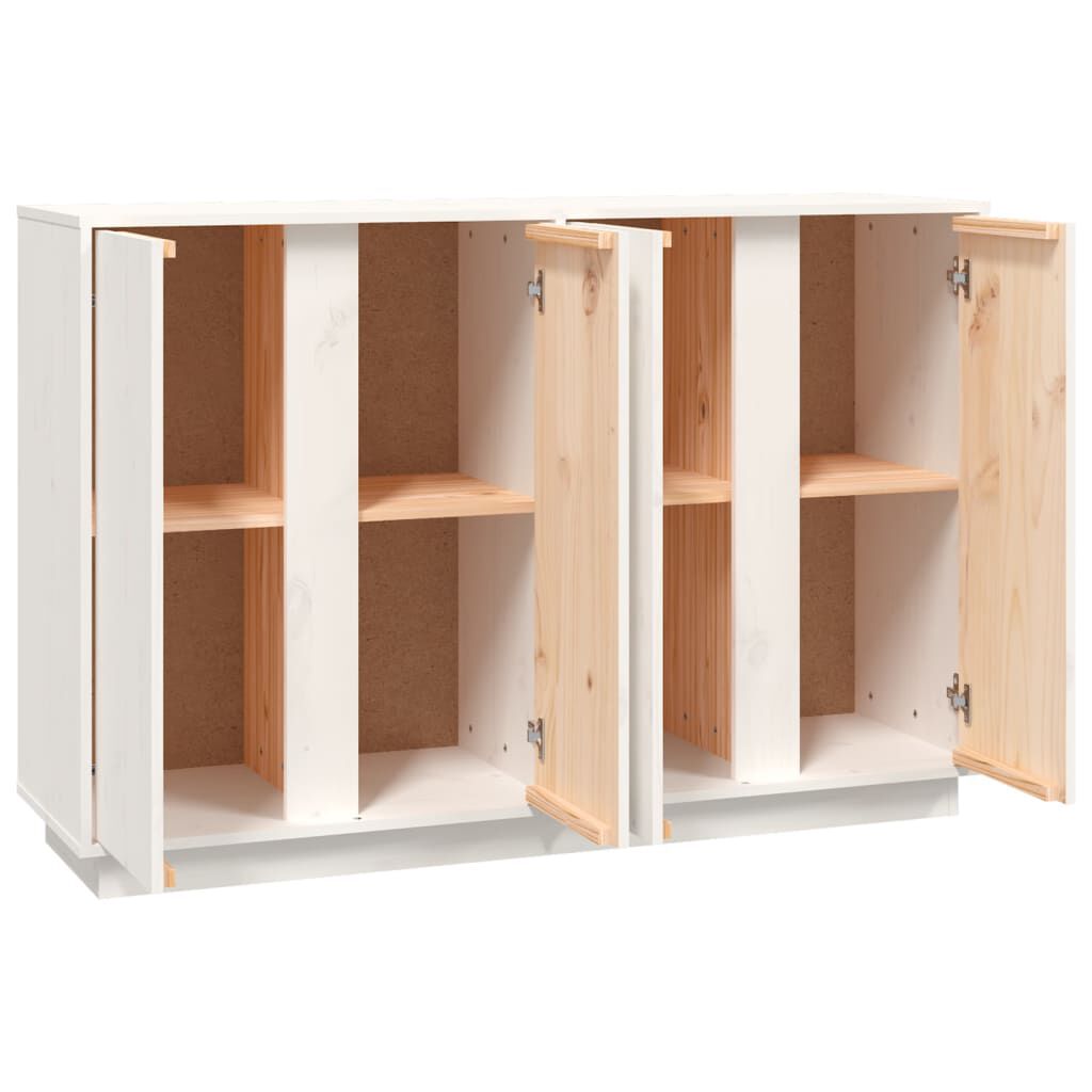 vidaXL Μπουφές Λευκός 120 x 35 x 80 εκ. από Μασίφ Ξύλο Πεύκου