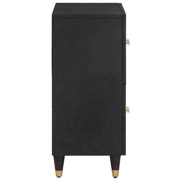 vidaXL Πλαϊνό γραφείο με ράφι Μαύρο 60 x 33 x 75 cm Στερεό ξύλο μάνγκο