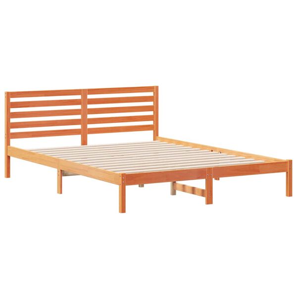 vidaXL Σκελετός Κρεβατιού Καφέ κεριού 160 x 210 cm Μασίφ ξύλο πεύκου