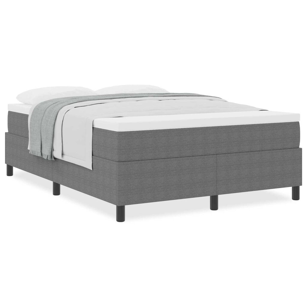 vidaXL Κρεβάτι box spring με στρώμα σε ανοιχτό γκρι, 140 x 200 εκ, από βελούδο.