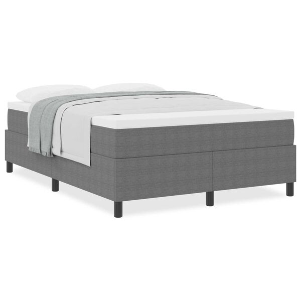 vidaXL Κρεβάτι box spring με στρώμα σε ανοιχτό γκρι, 140 x 200 εκ, από βελούδο.