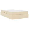 vidaXL Κρεβάτι με αποθηκευτικό χώρο και στρώμα Κρεμ 120 x 200 cm
