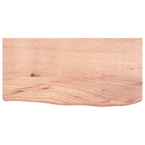 vidaXL Ράφι Τοίχου Ανοιχτό Καφέ 60x30x(2-6)εκ. Επεξ. Μασίφ Ξύλο Δρυός