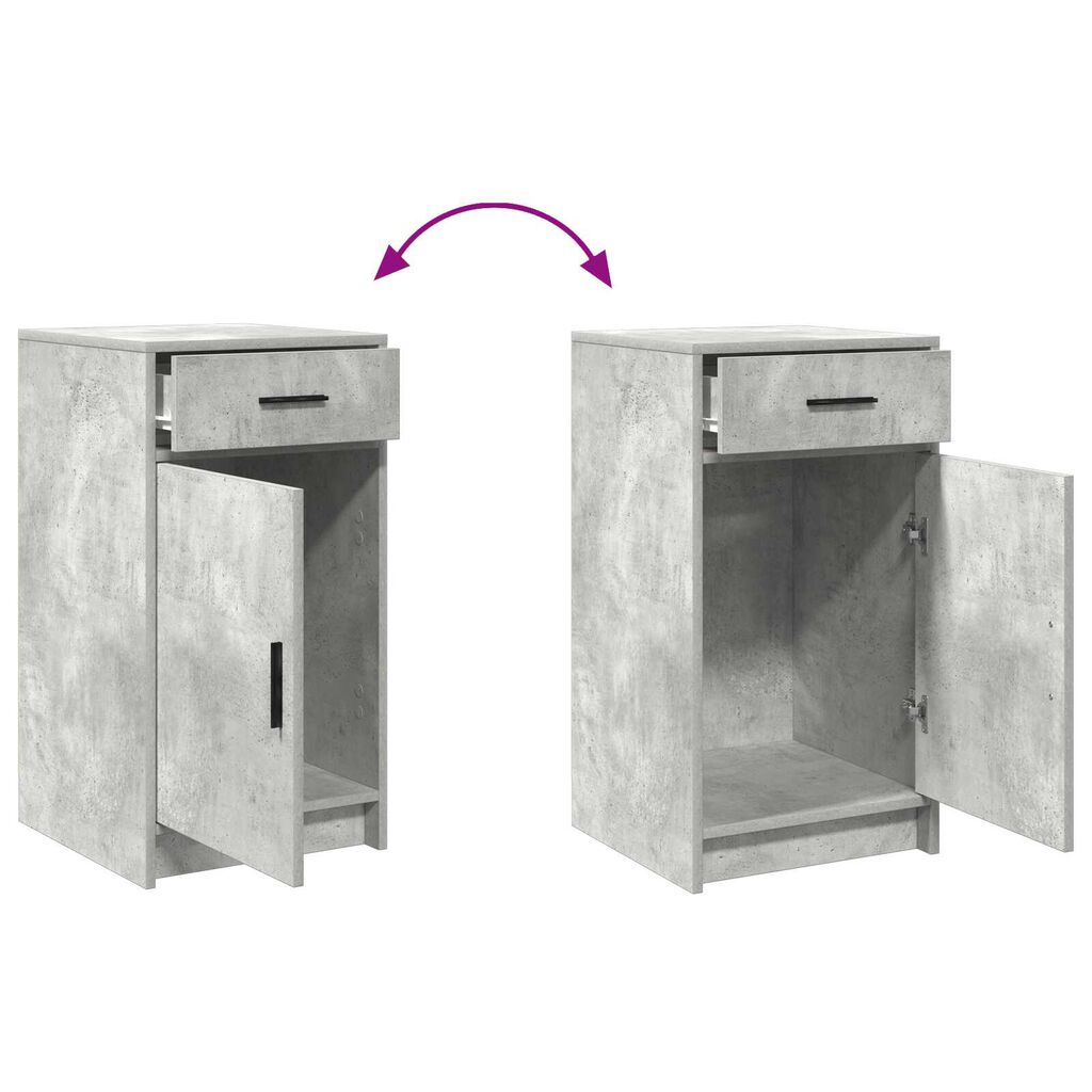 vidaXL Τραπέζι περιποίησης με συρτάρι 2 pcs Γκρι 40 x 41 x 75 εκ