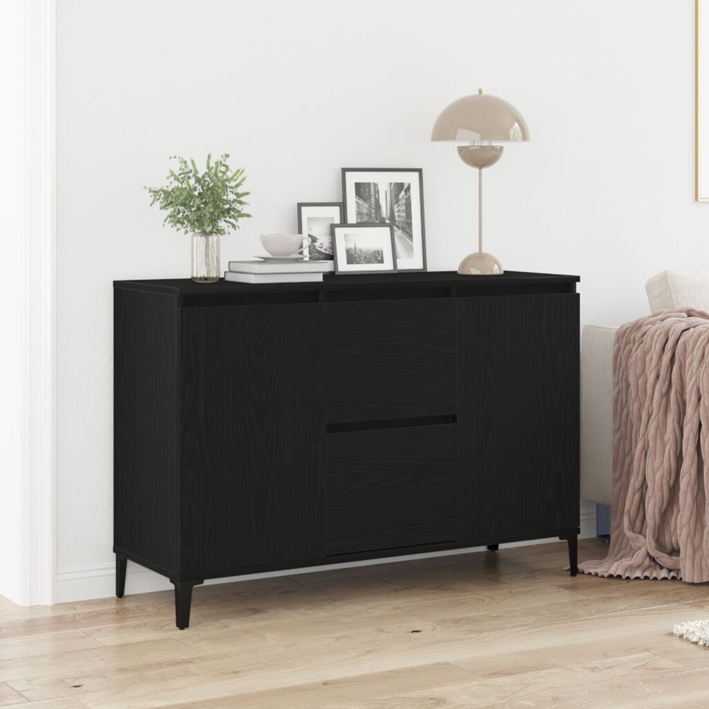 vidaXL Πλαϊνό γραφείο σε Μαύρο Δρυς 104x35x70 εκ. Φτιαγμένο από ξύλο