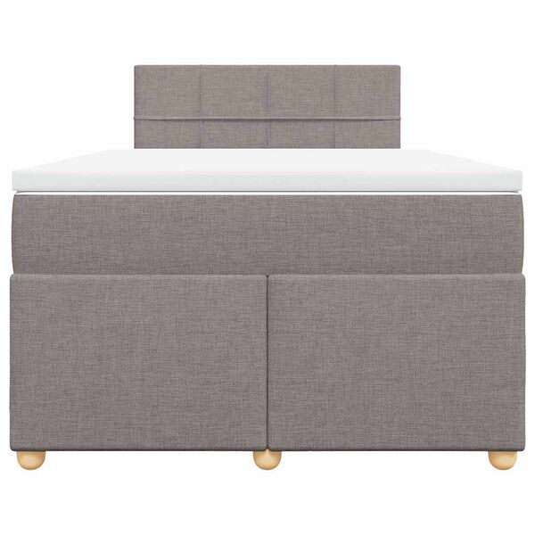 vidaXL Κρεβάτι Boxspring με Στρώμα Taupe 120x190 εκ. Υφασμάτινο