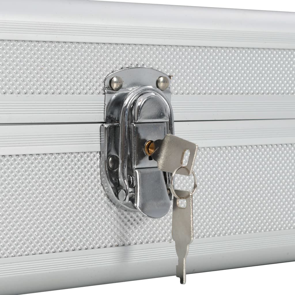 vidaXL Βαλίτσα Όπλου Ασημί 118 x 38 x 12 εκ. από Αλουμίνιο