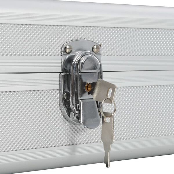 vidaXL Βαλίτσα Όπλου Ασημί 118 x 38 x 12 εκ. από Αλουμίνιο