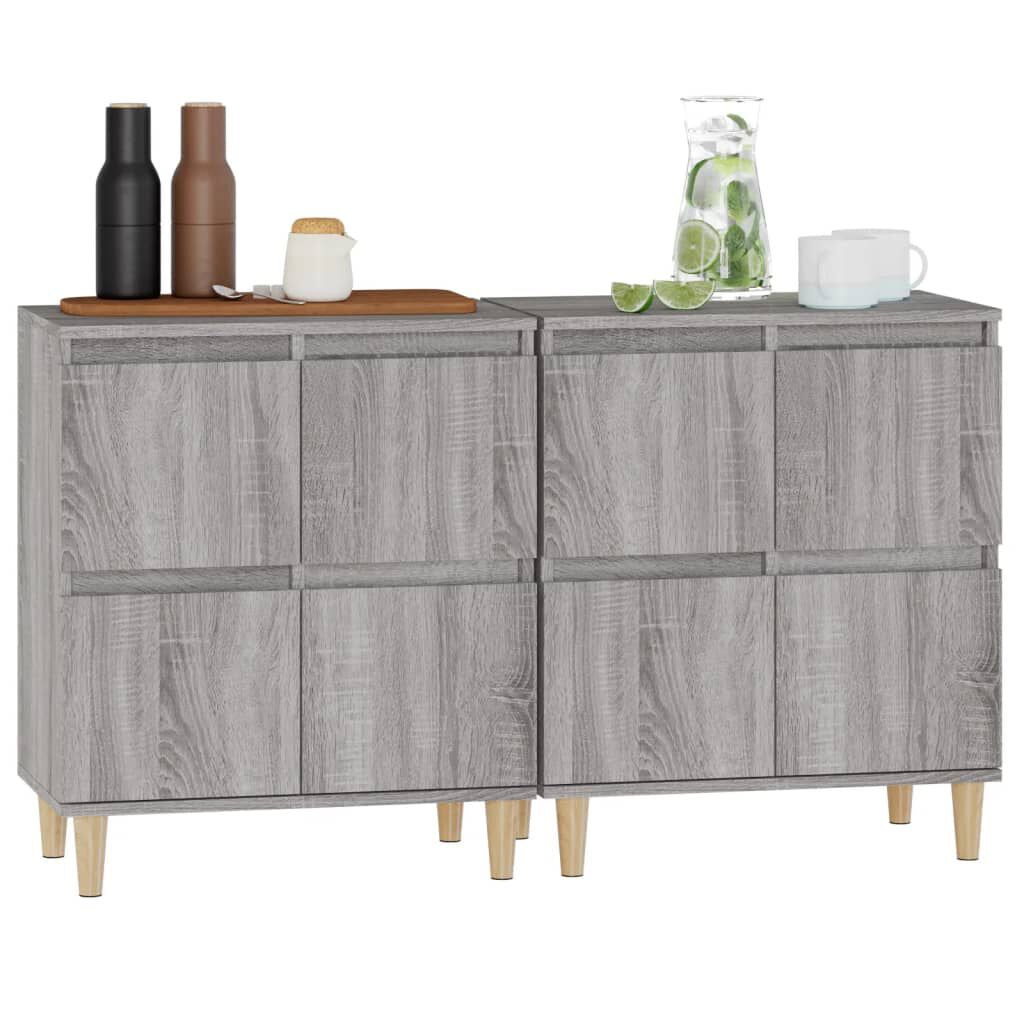 vidaXL Ντουλάπι 2 τεμ. Γκρι Sonoma 60x35x70 εκ. από Επεξεργασμένο Ξύλο