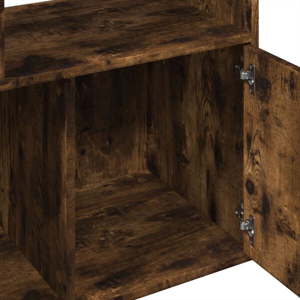 vidaXL Βιβλιοθήκη Καπνιστή Δρυς 70x36x189 εκ. από Επεξεργασμένο Ξύλο