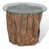 vidaXL Τραπεζάκι Σαλονιού 50 x 40 εκ. από Ξύλο Teak / Γυαλί
