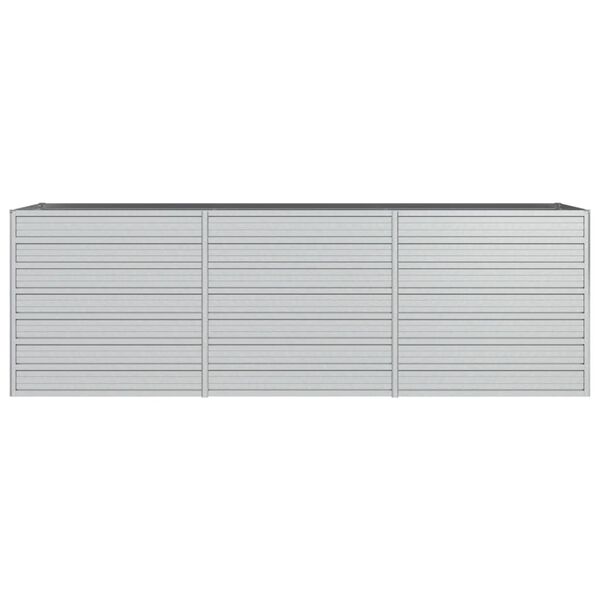 vidaXL Ζαρντινιέρα Υπερυψωμένη Ασημί 240x80x77 εκ. Γαλβανισμ. Χάλυβας